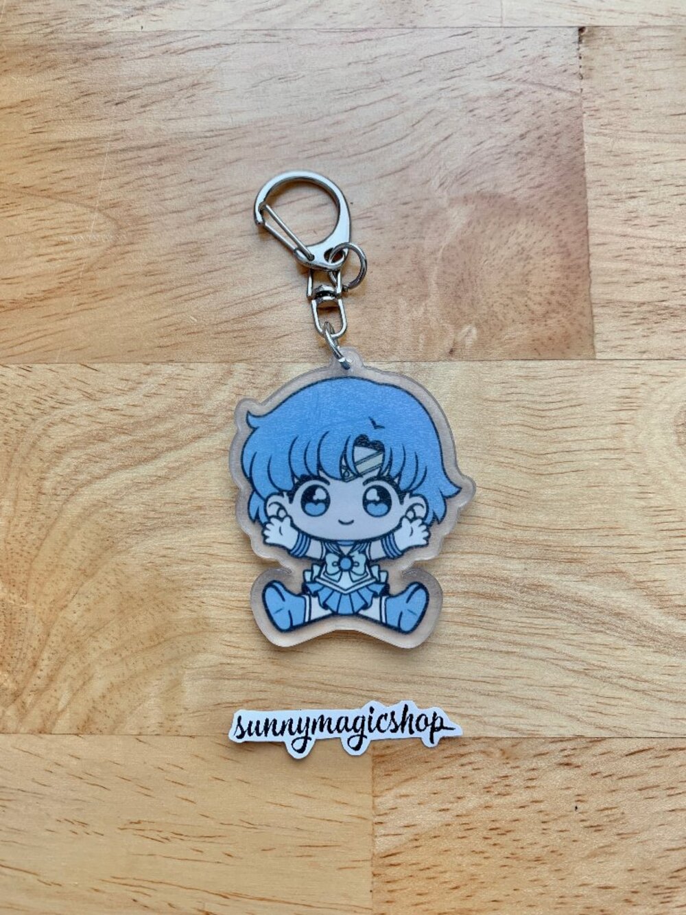 Sailor Moon Acrylic Anime Keychain Sailor Mercury Ami Mizuno Blue Hair